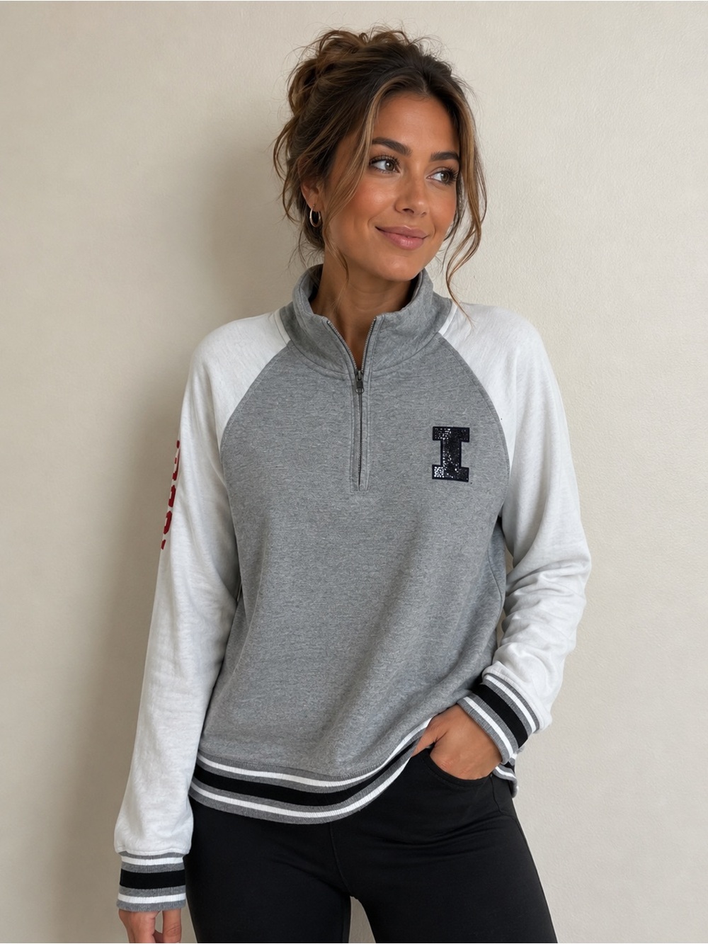 University of Illinois 1/4 Zip Sweatshirt SZ M